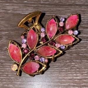 Vintage leaf butterfly jaw hair clip